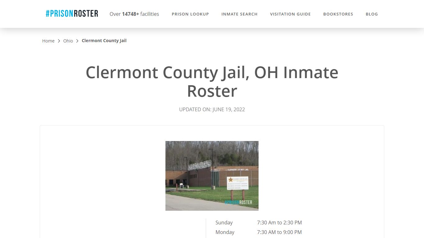 Clermont County Jail, OH Inmate Roster